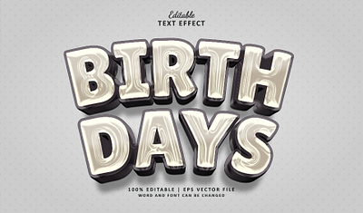 Text Effect Birthday 3d invitation kids logo text effect