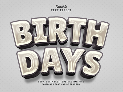 Text Effect Birthday 3d invitation kids logo text effect