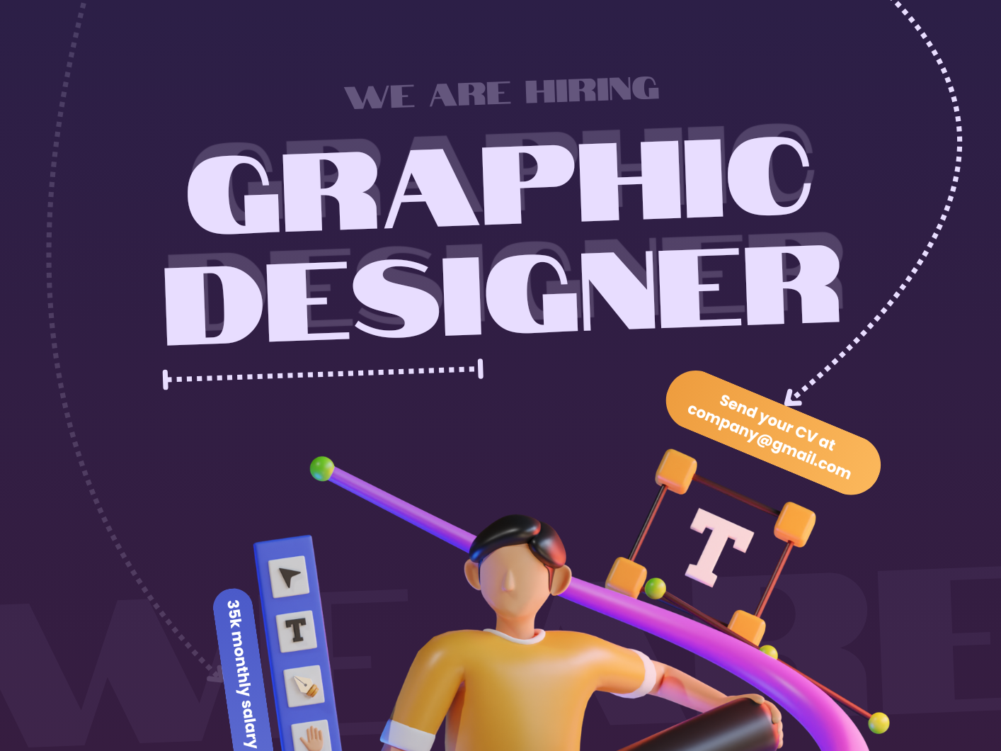 Hiring Poster For Graphic Designer by Butch Imperial on Dribbble