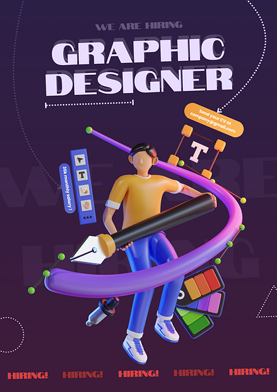 Hiring Poster For Graphic Designer