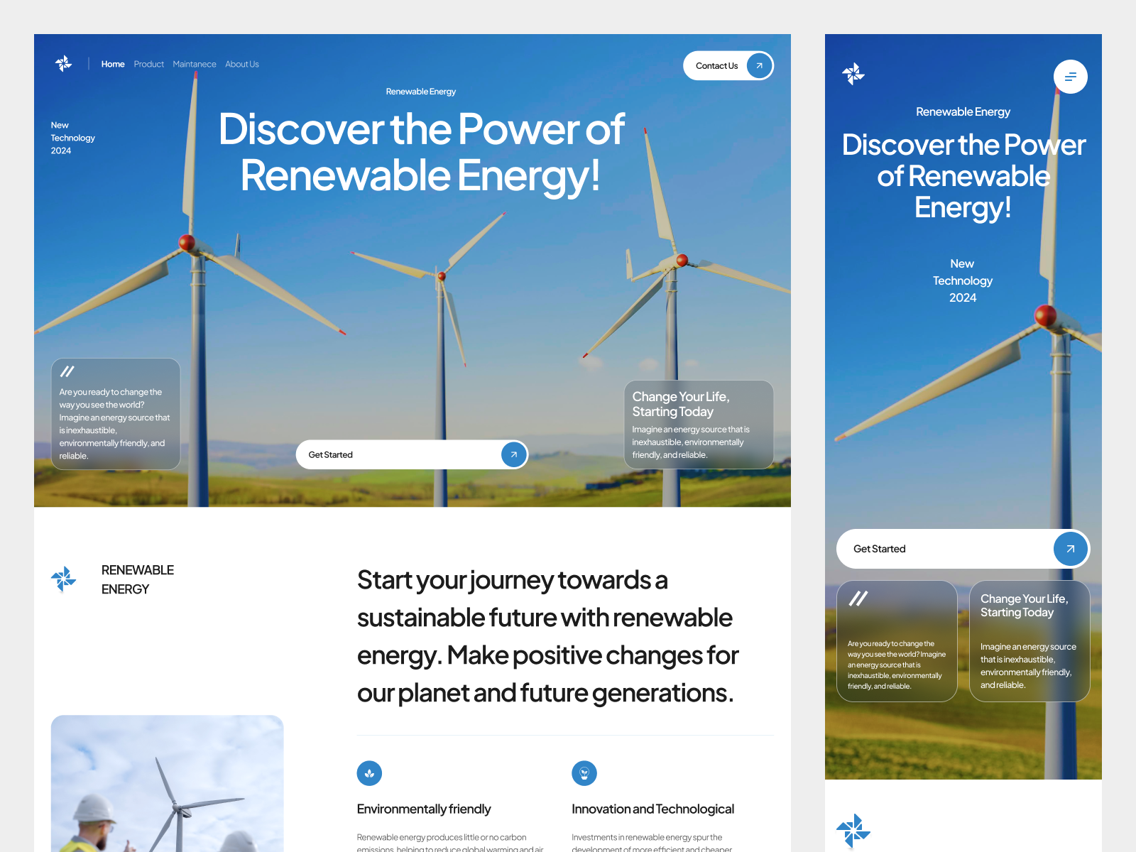 Responsive Renewable Energy site by Irfan Dedek 🥦 for Pixelz on Dribbble