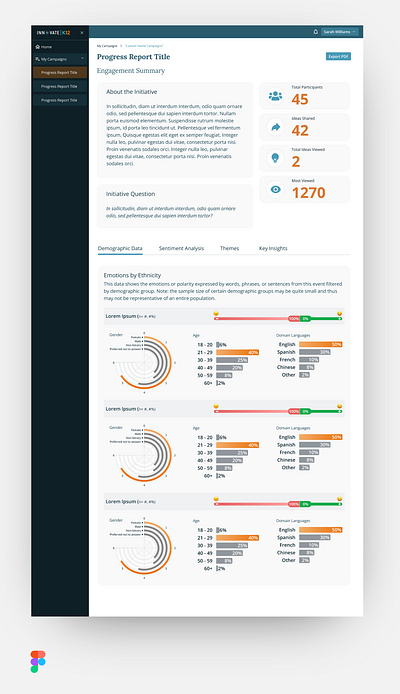 Dashboard Report Prototype dashboard data analytics report