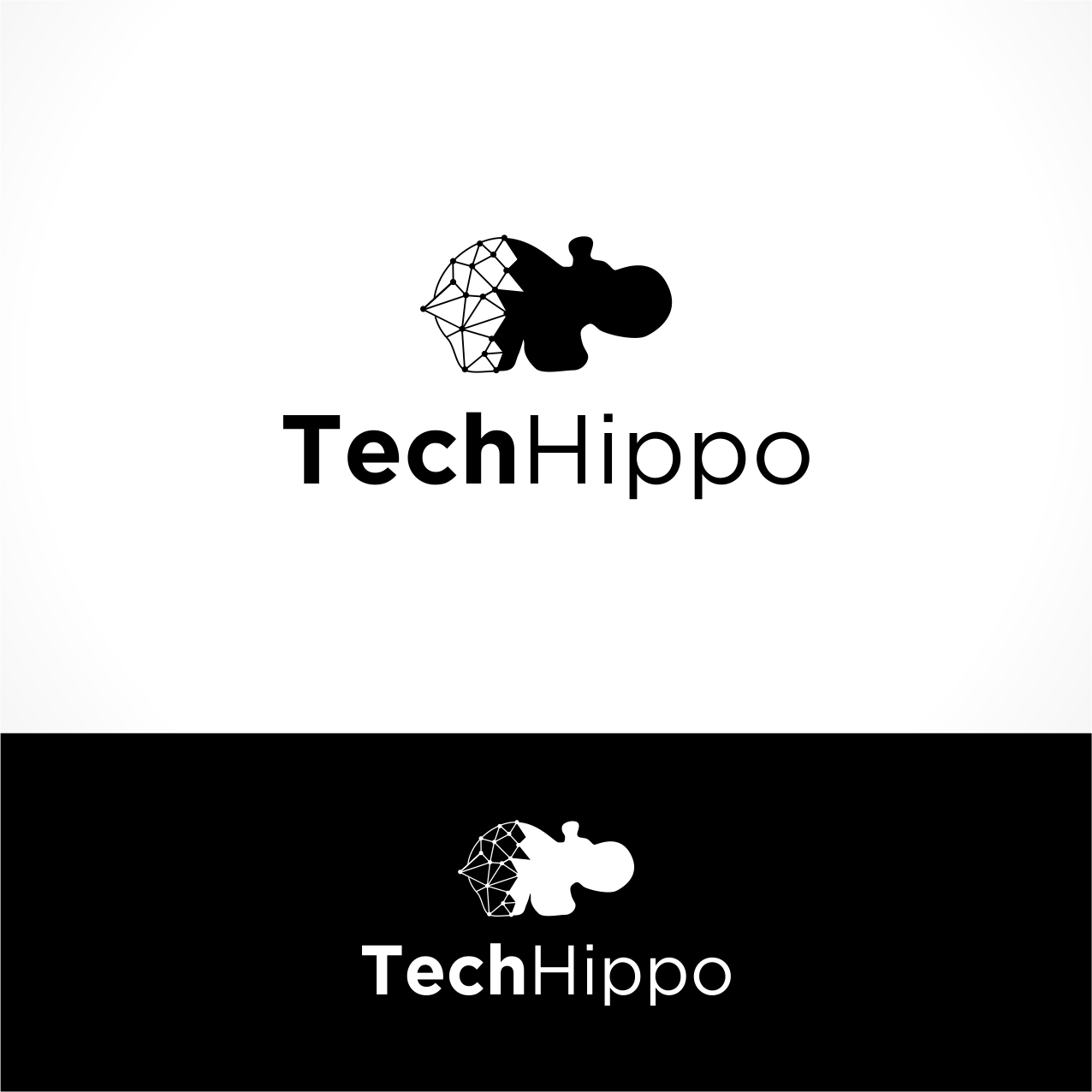 Hippo and Technology ai connecting design hippo logo technology