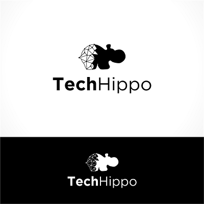 Hippo and Technology ai connecting design hippo logo technology