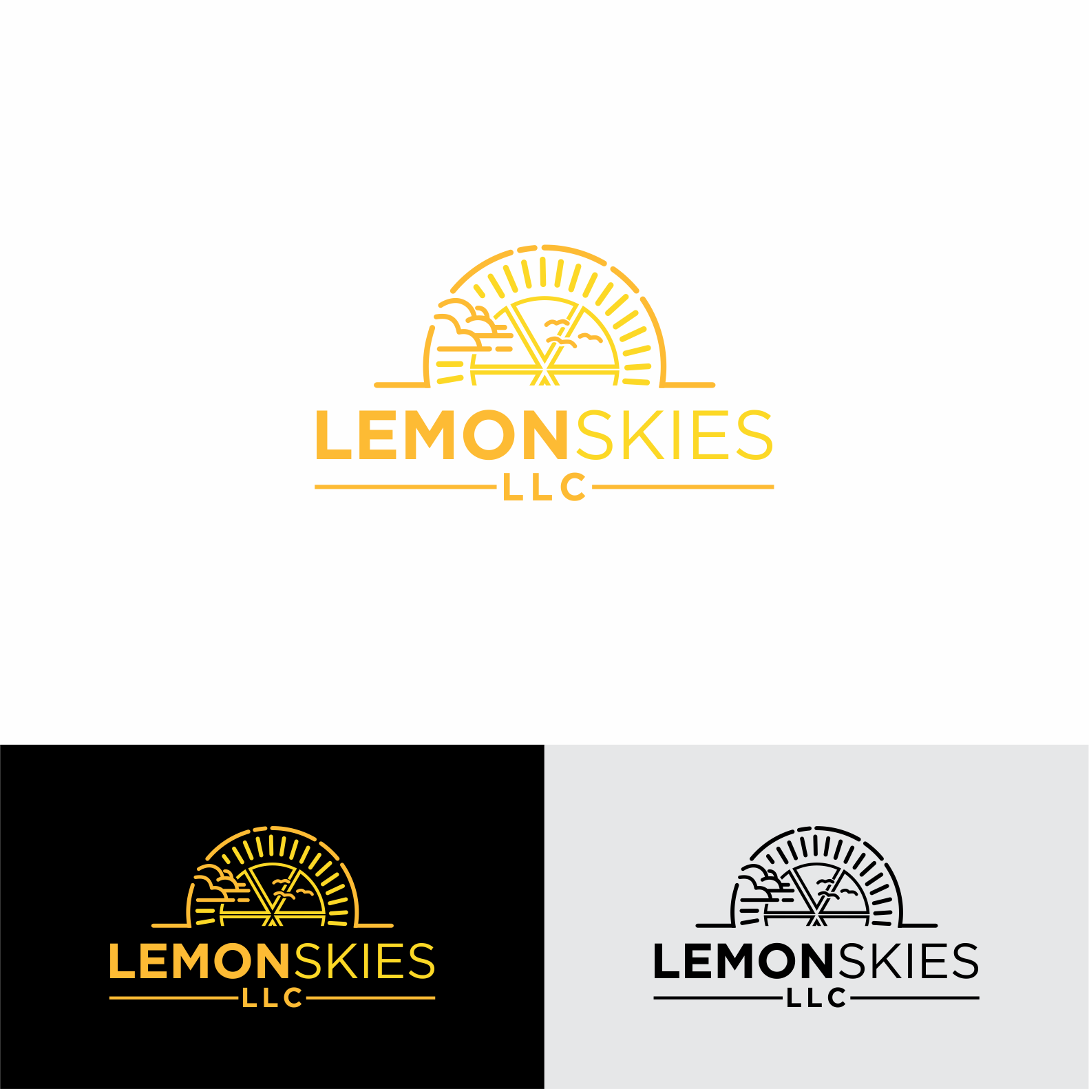 Lemon and Sky Logo Concept cloud design fruit lemon logo orange sky