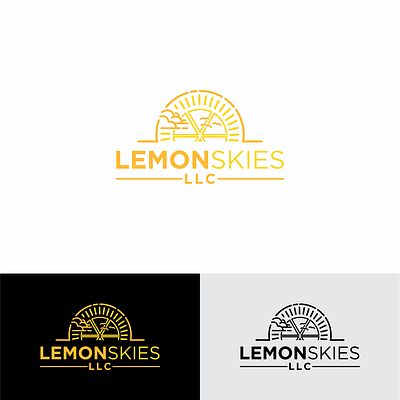 Lemon and Sky Logo Concept cloud design fruit lemon logo orange sky