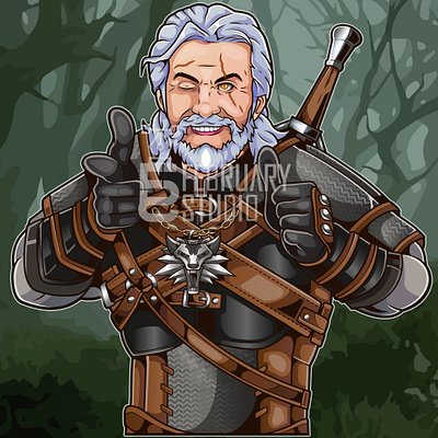 GERALT MEME cartoon game geralt meme vector witcher