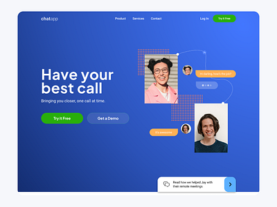 Landing Page - ChatApp daily ui design landing page mobile app ui uiux uiux design ux design ux research website design