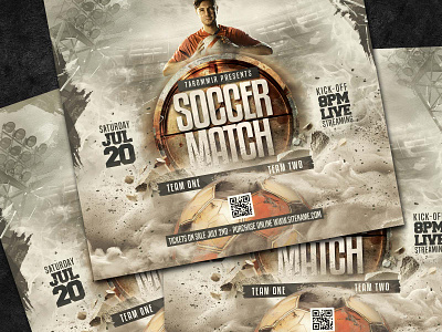 Soccer Match Flyer cup design download event flyer football game game graphic poster psd soccer game