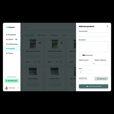 Fishtech Add New Internal Management Platform by SzabatDesign app design productdesign szabatdesign ui ux webdesign