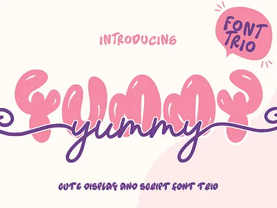 Yummy trio font 3d animation branding design font graphic design illustration logo motion graphics ui