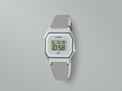 Casio - Daily GFX Challenge - Day 20 casio challenge daily dailydesignchallenge dailyui design graphic design grey metal watch