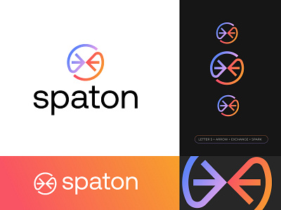 spark logo, exchange logo, arrow logo, modern, minimalist logo arrow logo brand identity brand is creative logo exchange logo exchange logo design futuristic logo gradient logo logo design memorable logo modern identity modern logo modern logo design simple logo smart logo spark spark logo