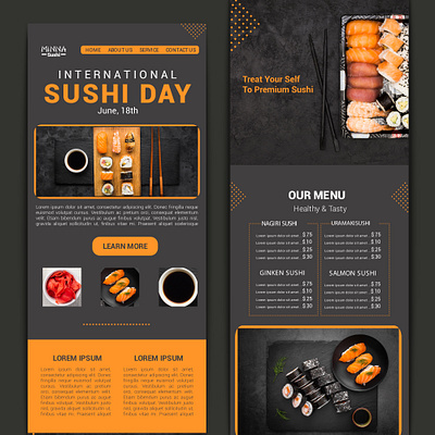 Sushi Day Landing Page web application web design website website design