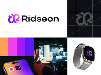 Modern, Gradient, Letter R, Ride Share App Logo Design abstract logo app logo best logo brand identity branding gradient logo graphic design infinity logo logo logo design logo designer modern logo navigation tracking r letter logo ride app logo ride share app logo timeless logo tracking uber