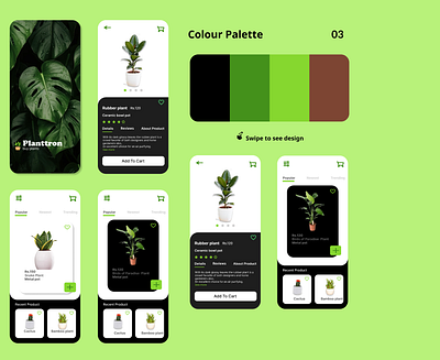 PLANTTRON APP and its COLOUR PALETTE figma graphic design ui userinterface ux