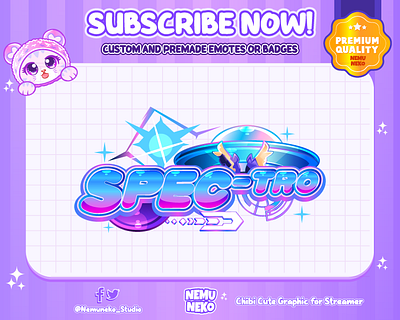 🛸Custom Vtuber Logo Text by Nemuneko Studio🛸 animation brand identity chibi emotes commission open custom design cute emotes design graphic design illustration logo twitch emotes