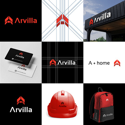 Arvilla A letter logo design a letter logo a logo building logo construction logo home logo logo logo design real estate reall estate logo