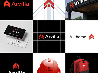 Arvilla A letter logo design a letter logo a logo building logo construction logo home logo logo logo design real estate reall estate logo