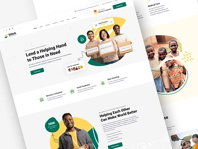 Non-Profit Charity Landing Page UI charity clean community creative donation feed food supply fundraising interface landing page logo minimal ngo non profit people support ui user interface web design website