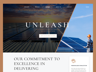 Solar Power Company Landing Page solar solar website ui ux uxdesign uxui webdesign website webstie design