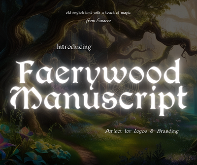 Faerywood Manuscript Fantasy Old English Font font design type design typography