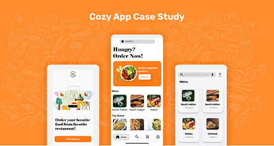 Cozy Food Delivery App Case Study case study graphic design ui ux