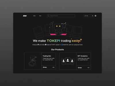 Cryptocurrency Ronin Trading Bot Landing Page bot crypto cryptocurrency landing page trading ui ux vector web design