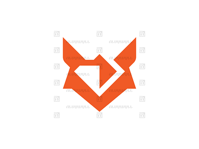 Elegant Diamond Fox Logo For Sale animal beauty branding crystal design diamond elegant fox foxy gem geometric graphic design head jewelry logo minimal simple stone wild wolf