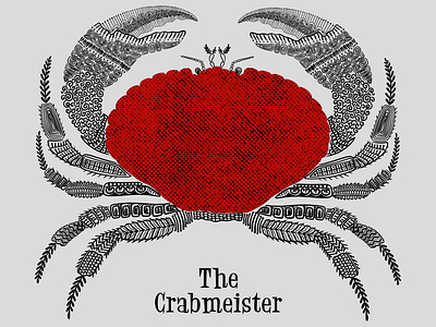 The Crabmeister abstract art crab design creative art detailed art digital art digital illustration digital print graphic design illustration inspiration original art procreate red and black illustration retro illustration retro style trending design unique art vintage illustration wall art