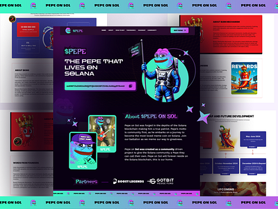 Pepe coin website design: landing apge design landing page landingpage meme coin meme coin landing page meme coin website design pepe coin pepe coin landing page pepe coin webdesign pepe coin website design web design webdesign website website design