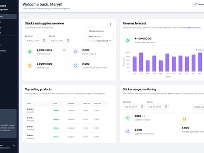 Barcode-Based Inventory Management System dashboard design figma ui ui design uicarl ux ux design web app