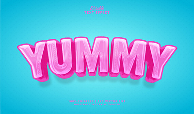 Text Effect Yummy 3d jelly logo text effect yummy