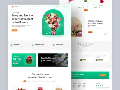 Florist Landing Page branding design ecommerce elegant florist florist website flower flower store: flowers flowerstore landing page minimal minimalistic ui uiux website