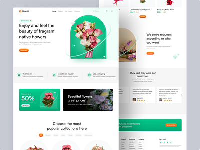 Florist Landing Page branding design ecommerce elegant florist florist website flower flower store: flowers flowerstore landing page minimal minimalistic ui uiux website