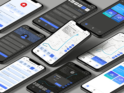GPS+ application graphic design ui