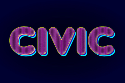 Civic Text Effect background civic text effect