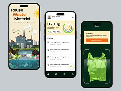 Recycle App app appdesign application creativity design figma mobile mobileapp mobileapplication recycle ui waste