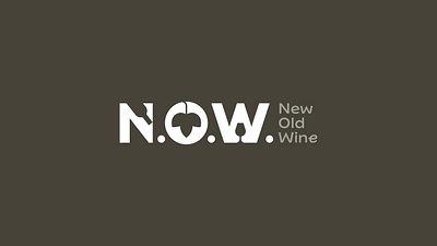 Now bottle branding glass grape graphic design leaf logo wine winery