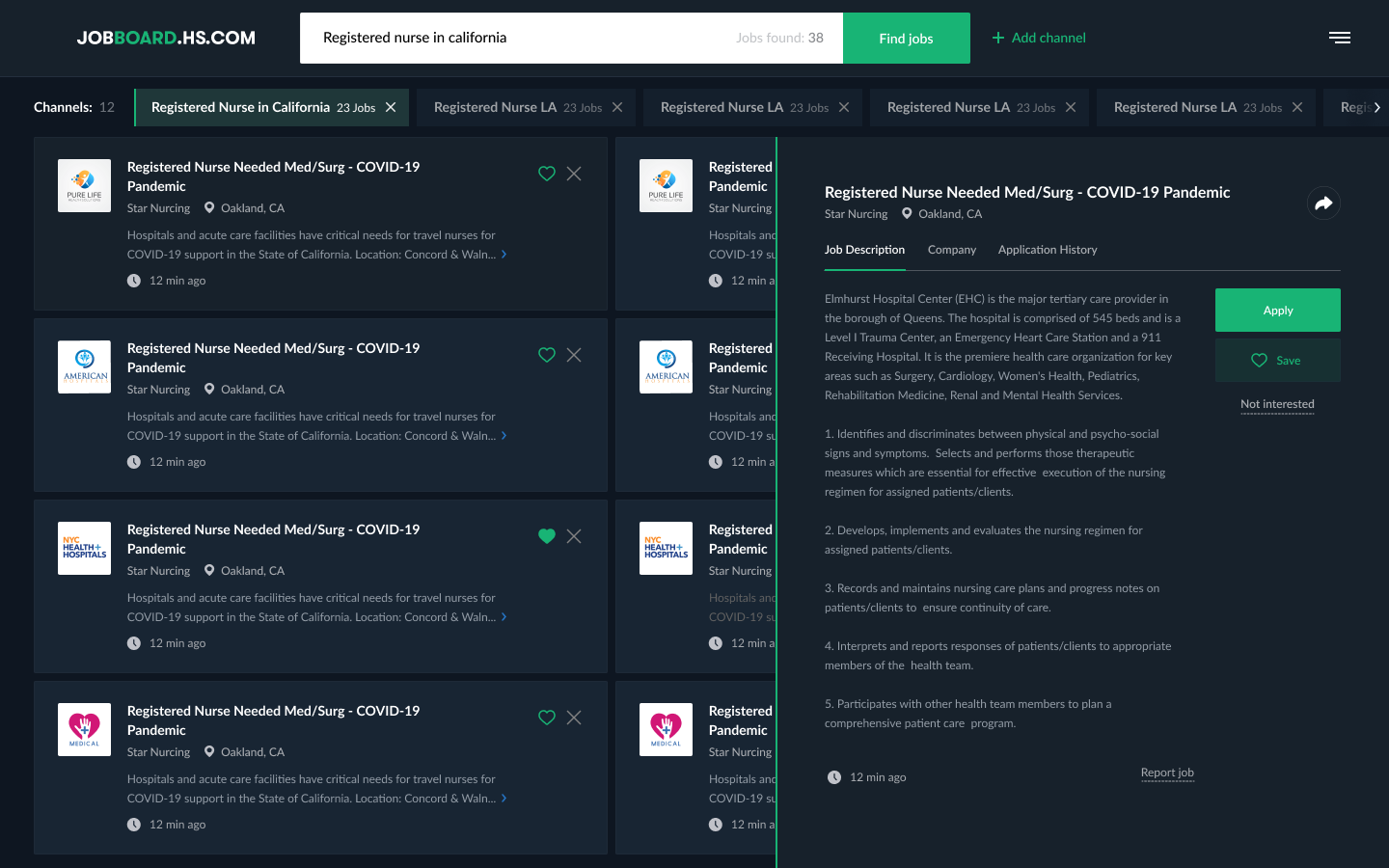 Job search portal (horizontal scroll) figma freelance heathcare horizontall scroll job board job platform saas ux ui web app work