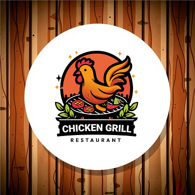 Chicken Grill restaurant logo contact me Whatapps: 01795173165 3d animation branding chicken logo graphic design logo motion graphics restaurant logo ui