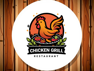 Chicken Grill restaurant logo contact me Whatapps: 01795173165 3d animation branding chicken logo graphic design logo motion graphics restaurant logo ui