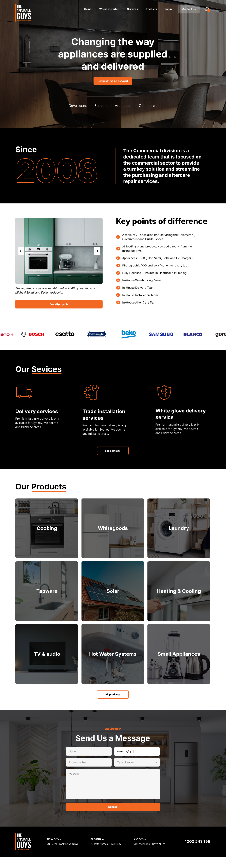 Appliance brand homepage commercial appliance commercial ecommerce figma homepage ux website design