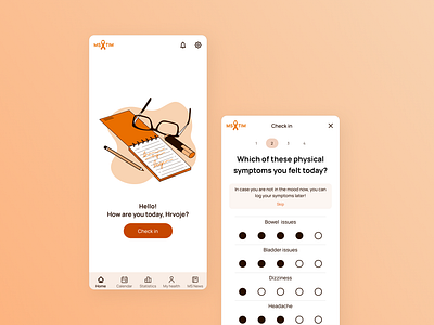 Case Study: MS Tim App app calendar case study casual colors design design system features friendly illustrations medical app mobile app orange color reminders screenshots ui user experience user friendly users uxui design