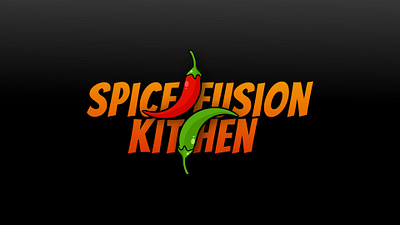 Spice Fusion Kitchen Logo Design - Pictorial branding chillies creative custom energetic food gradient graphic design green logo logo design pictorial red restaurant special spice unique yellow