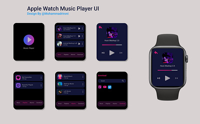 Apple Watch Music Player UI apple ui apple watch ui design music ui ui ui ux design ux design watch music player ui watch ui watchj ui