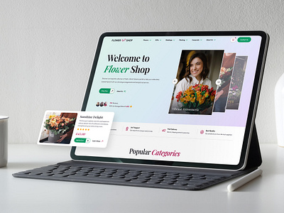 Flower Shop Website – Home page case study colourful e commerce ecommerce figma flowers minimalitic online shop shopping ui ui design ui ux user experience ux design web web app web ui webdesign website