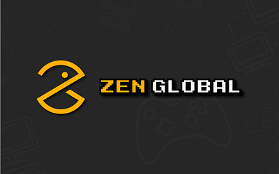 Zen Global Logo Design - Monogram abstract branding classic creative gaming logo logo design monogram pacman playful professional retro unique video games white yellow