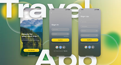 UI Sign Up for Travel Mobile App graphic design ui