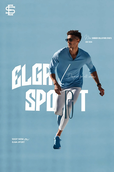 ELGA SPORT branding fashion brand graphic design poster promotion social media post